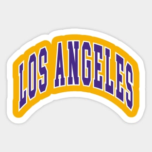 Los Angeles - Block Arch - Gold Purple/White Sticker